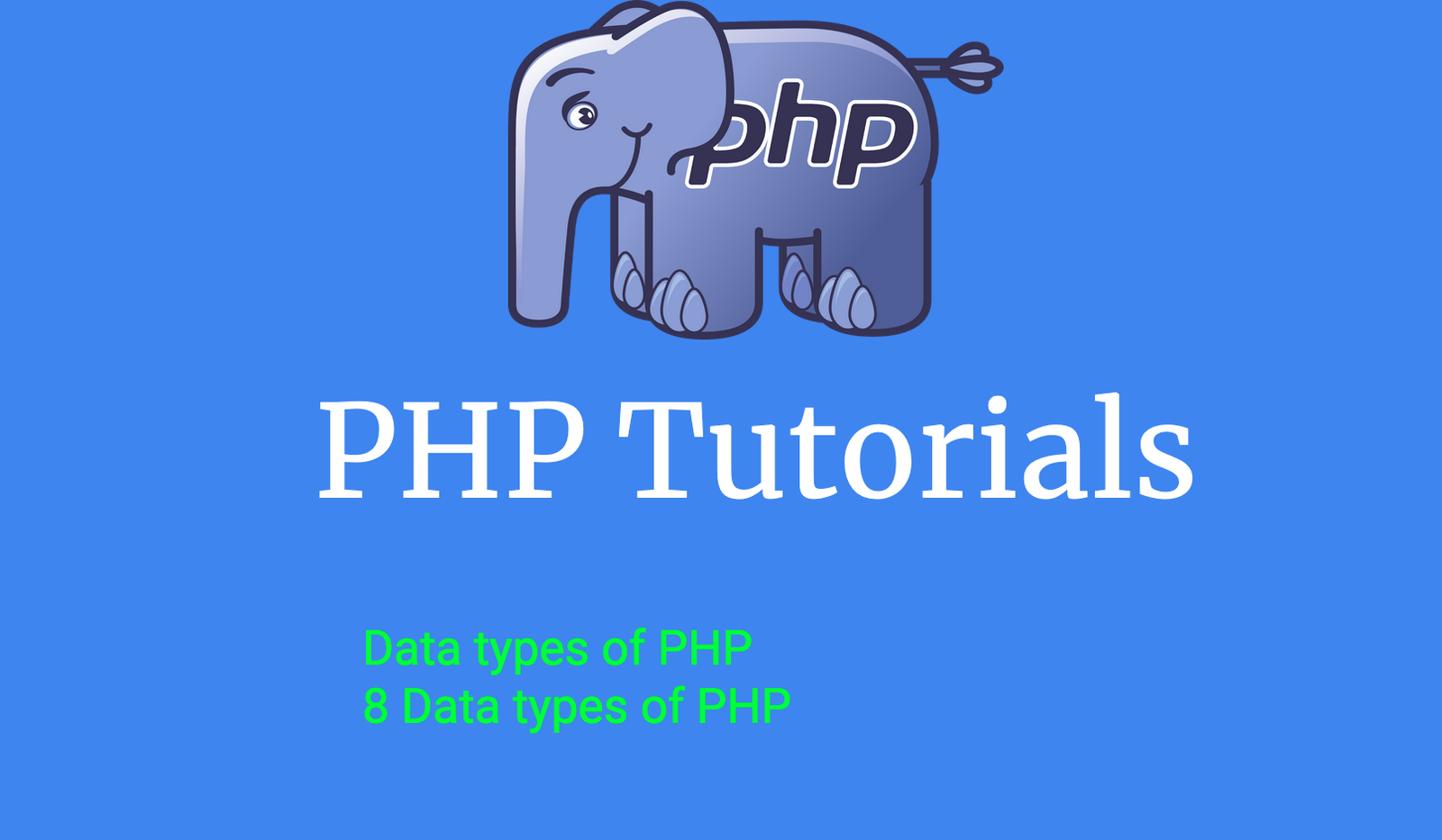 Data Types in PHP - Variable Types in PHP