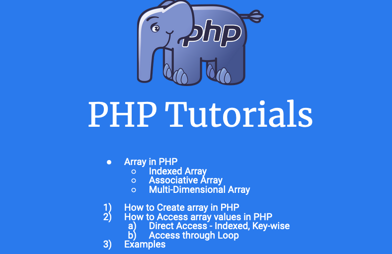 PHP Array and all it's Examples